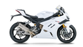 Milk white ZXMOTO 820RR sports motorcycle standing upright, showcasing sleek design and aerodynamic features.
