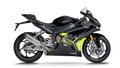 ZXMOTO Black WBSK standing first 820RR sports motorcycle, sleek design, showcased from the side angle.